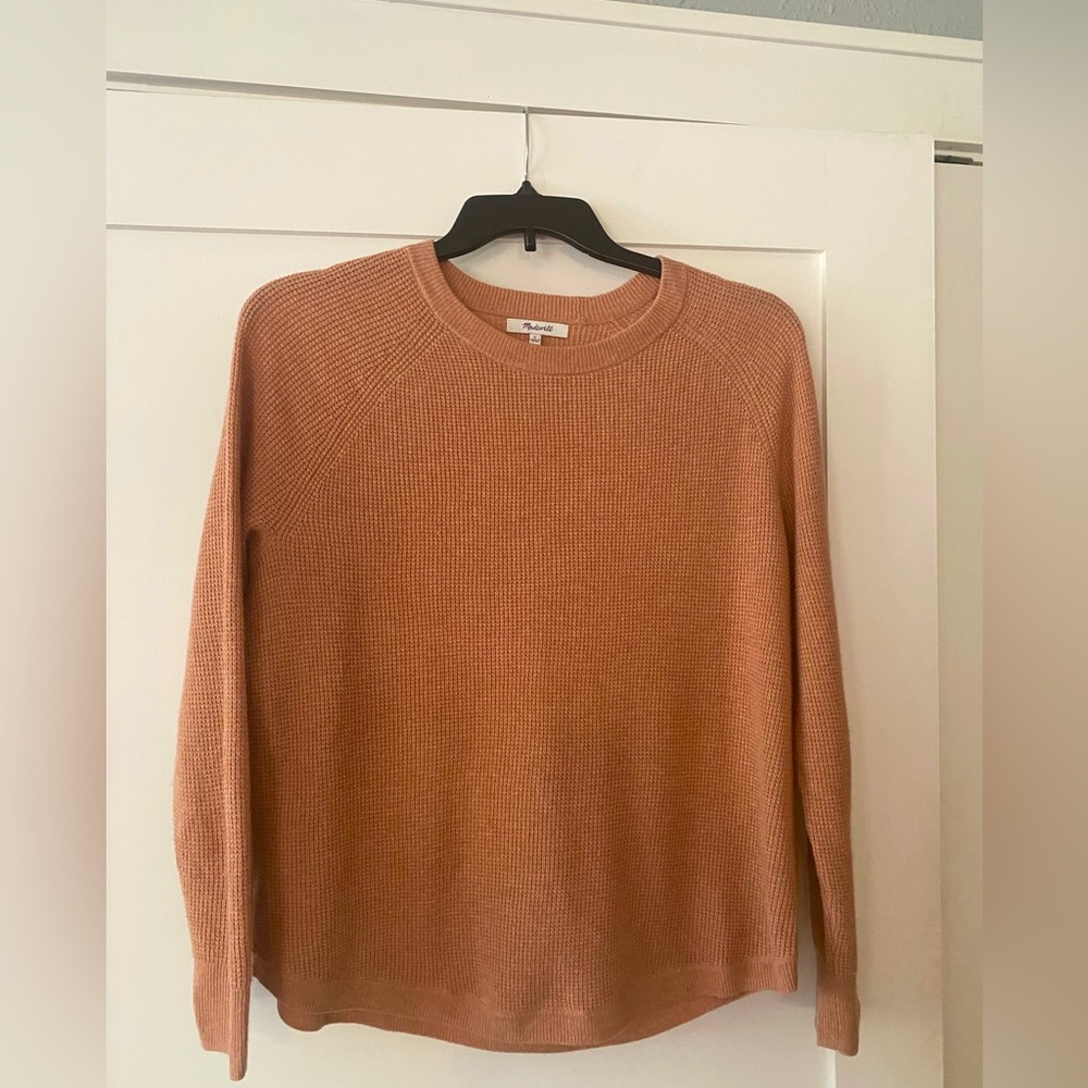 Madewell Waffle Crewneck Sweater, Size Small, Dusty Rose